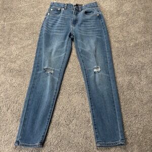 Levi's Silver Tab Mini Mom Youth Girls 10R Jeans Destressed Mid Wash